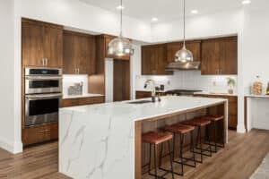 stone kitchen countertop trends - waterfall edge